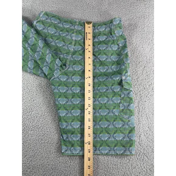 LL Bean Swim Shorts Boys 16 Trunks Green Geometric Drawstring Lined Pocket - Picture 9 of 13